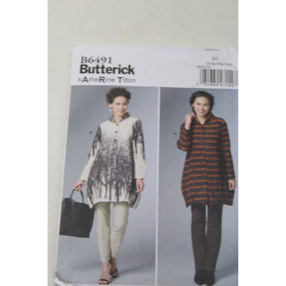 Butterick B6491 Womens Plus Size Shirt 93205 L XL XXL UNCUT - Picture 2 of 3